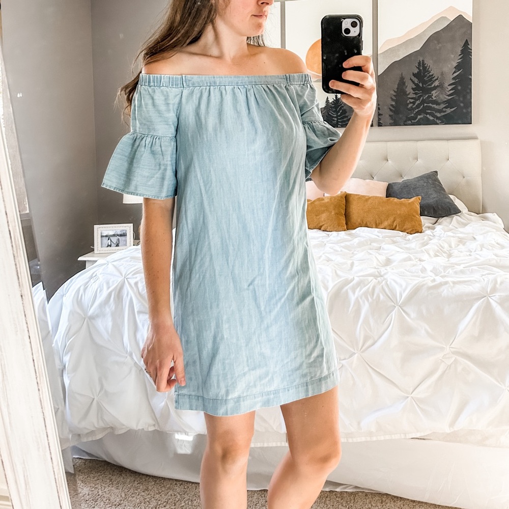 Madewell Denim Azalea Off The Shoulder dress